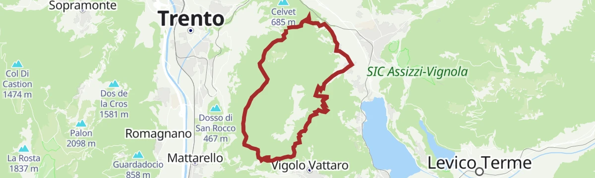 Route map: Marzola loop by MTB
